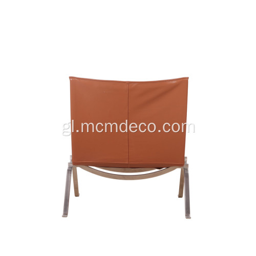 Réplica de sillón de coiro Poul Kjarholm PK22